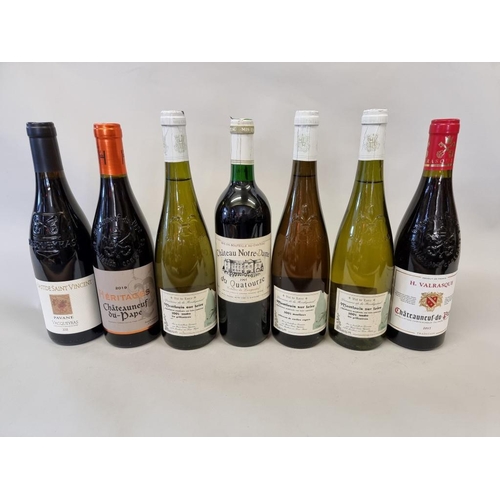 96 - Seven 75cl bottles of French wine, comprising: Chateauneuf du Pape, 2019, Heritages; Vacqueras, Pava... 