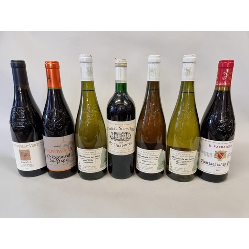 96 - Seven 75cl bottles of French wine, comprising: Chateauneuf du Pape, 2019, Heritages; Vacqueras, Pava... 