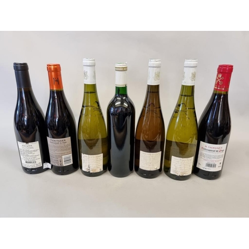 96 - Seven 75cl bottles of French wine, comprising: Chateauneuf du Pape, 2019, Heritages; Vacqueras, Pava... 