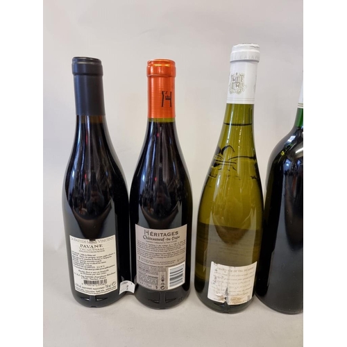 96 - Seven 75cl bottles of French wine, comprising: Chateauneuf du Pape, 2019, Heritages; Vacqueras, Pava... 