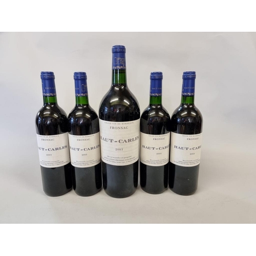 98 - A 150cl magnum bottle of Chateau Haut Carles, 2003, Fronsac; together with four 75cl bottles of the ... 