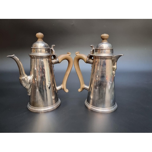 309 - A pair of Georgian style silver cafe-au-lait pots, by William Comyns & Sons Ltd, London 1929, 20... 