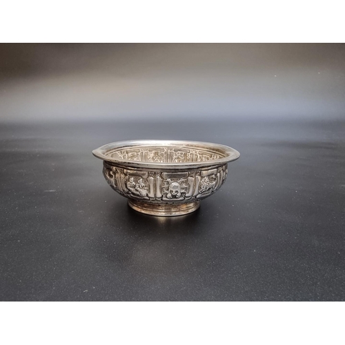 338 - A small Victorian silver circular Zodiac bowl, by Charles Stuart Harris, London 1884, 9cm diameter, ... 