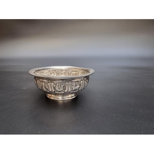 338 - A small Victorian silver circular Zodiac bowl, by Charles Stuart Harris, London 1884, 9cm diameter, ... 