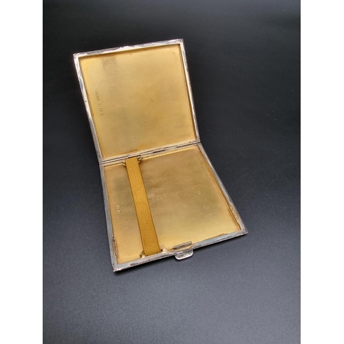 349 - An engine turned silver cigarette case, by W T Toghill & Co, Birmingham 1940, 8.5cm, gross weigh... 