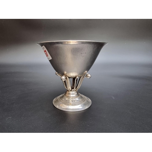 357 - A Georg Jensen 17A silver pedestal bowl, designed by Johan Rohde 1912, import mark London 1931, 11.5... 