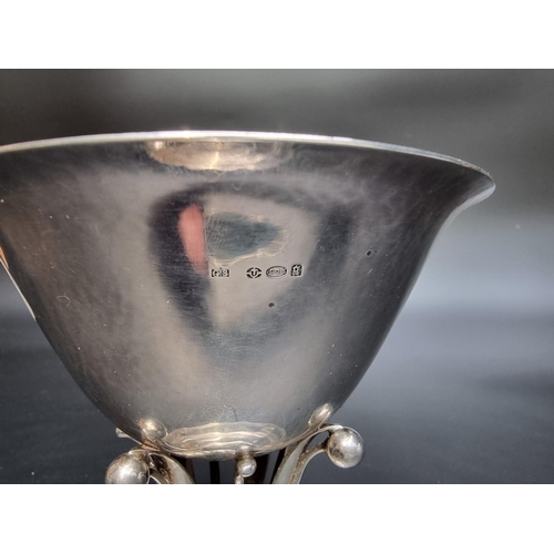 357 - A Georg Jensen 17A silver pedestal bowl, designed by Johan Rohde 1912, import mark London 1931, 11.5... 