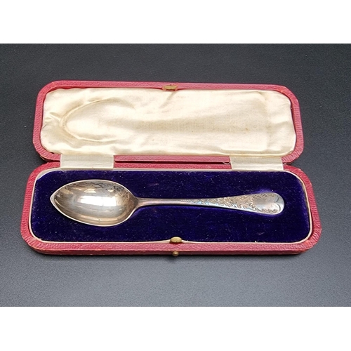 398 - A pair of George III silver Hanoverian pattern bright cut tablespoons, by Peter Anne and William Bat... 