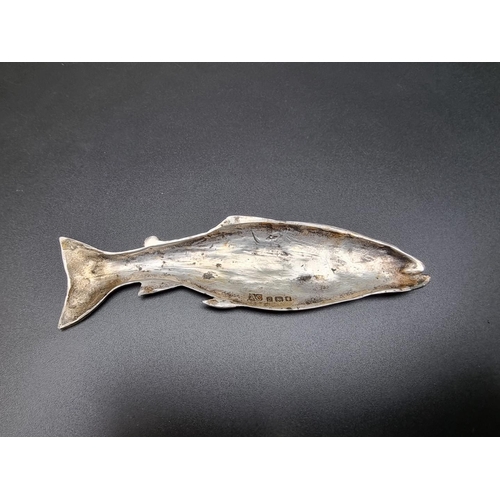 429 - A silver novelty salmon table ornament, by Alwyn Carr, London 1929, 13cm, 36g.