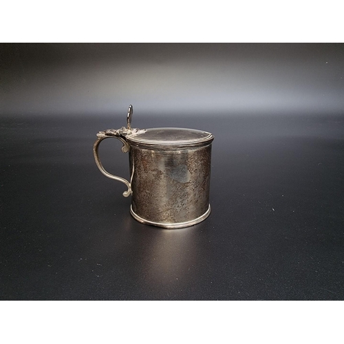 438 - A silver mustard pot, by Walter H Willson Ltd, London 1939, 5.5cm high, 129g; together with a Georgi... 