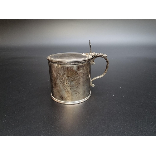 438 - A silver mustard pot, by Walter H Willson Ltd, London 1939, 5.5cm high, 129g; together with a Georgi... 