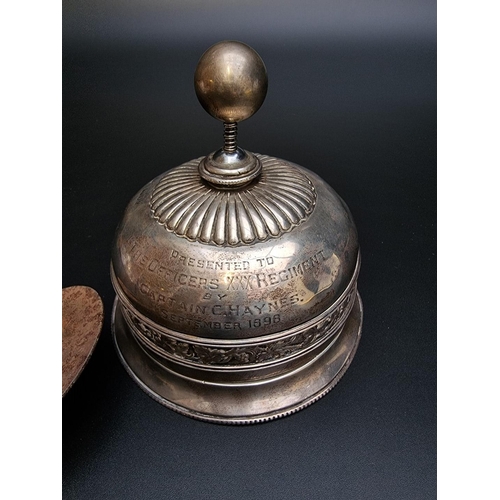 454 - A Victorian silver '30th (Cambridgeshire) Regiment of Foot' table bell, by Mappin & Webb, London... 