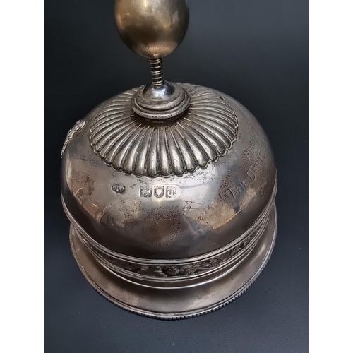 454 - A Victorian silver '30th (Cambridgeshire) Regiment of Foot' table bell, by Mappin & Webb, London... 