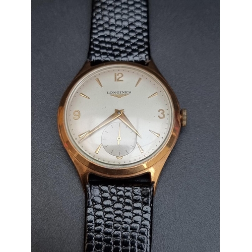 479 - A circa 1958 Longines 9ct gold manual wind wristwatch, 34mm, cal. 12.68Z, Serial No. 10864314, hallm... 