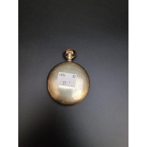 494 - A vintage 'Best Lever' nickel plated stem wind pocket watch, 57mm.