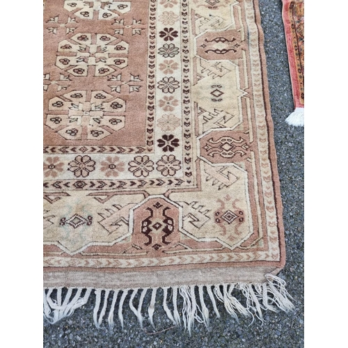 1013 - A Persian rug, having allover geometric design, 202 x 125cm; together with a small Persian rug, 120 ... 
