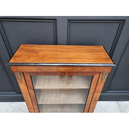 1078 - A Victorian walnut and inlaid pier cabinet, 79.5cm wide.