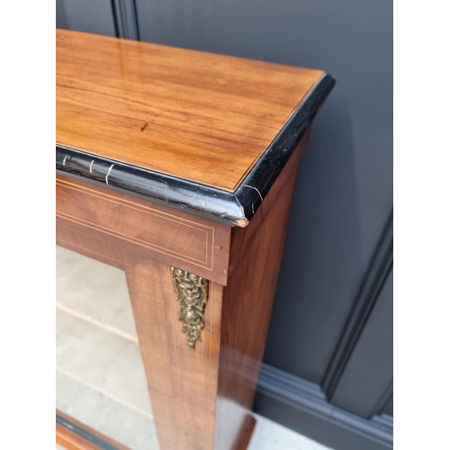 1078 - A Victorian walnut and inlaid pier cabinet, 79.5cm wide.