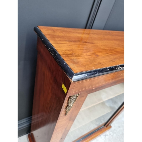 1078 - A Victorian walnut and inlaid pier cabinet, 79.5cm wide.