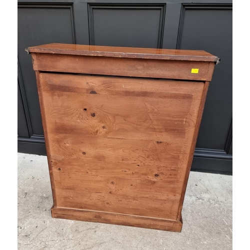 1078 - A Victorian walnut and inlaid pier cabinet, 79.5cm wide.