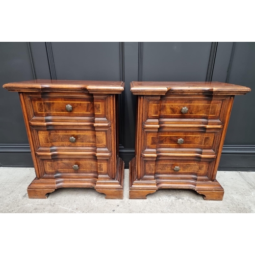 1108 - A pair of hardwood bedside chests, 59.5cm wide.