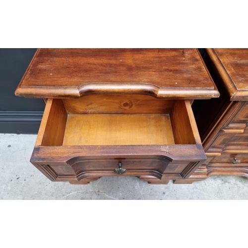 1108 - A pair of hardwood bedside chests, 59.5cm wide.