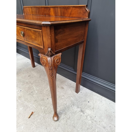 1111 - An old mahogany two drawer serving table, 106cm wide.