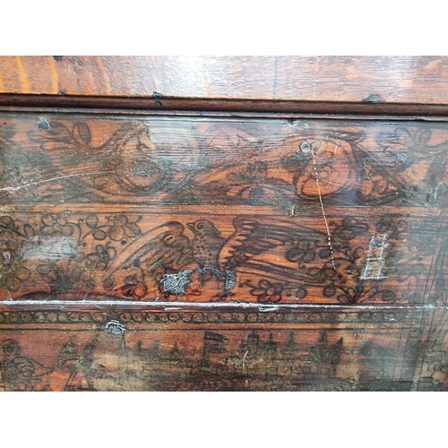 1116 - An 18th century oak press cupboard, incorporating 17th century Italian Cypress wood panels, 164cm wi... 