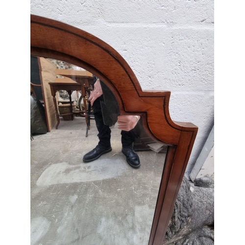 1125 - A 1920s mahogany frame wall mirror, 71 x 77cm.