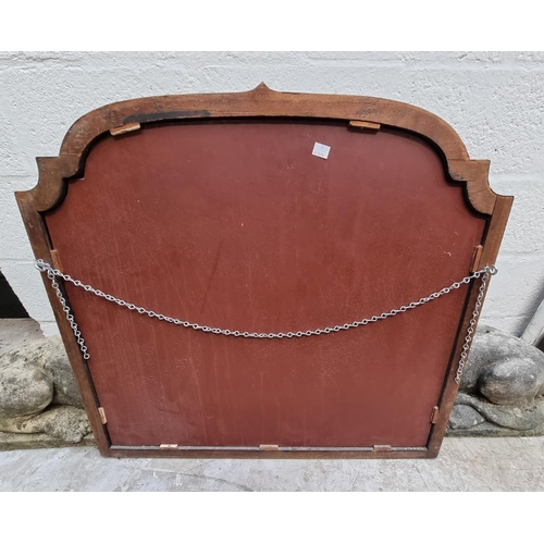 1125 - A 1920s mahogany frame wall mirror, 71 x 77cm.