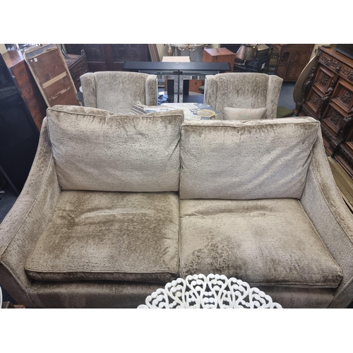 1136 - A contemporary two seater settee, 194cm wide. En-suite with the previous lot. ... 