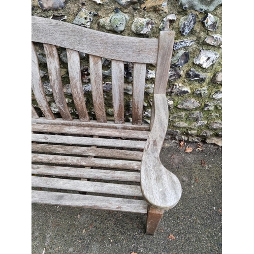 1145 - An Alexander Rose teak garden bench, 155cm wide.