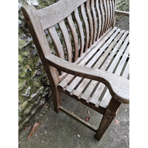 1145 - An Alexander Rose teak garden bench, 155cm wide.