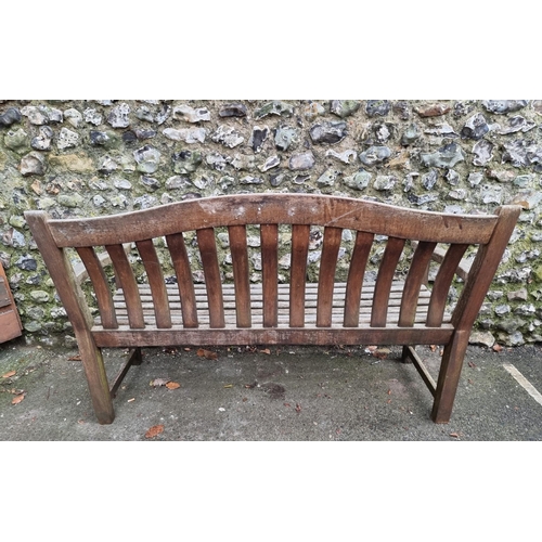 1145 - An Alexander Rose teak garden bench, 155cm wide.