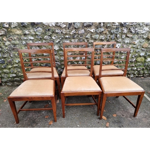 1158 - A set of six 19th century elm dining chairs. 