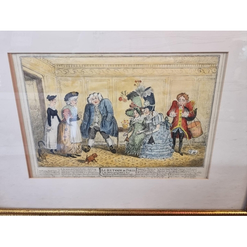 1177 - A small collection of prints, to include: George Cruikshank, 'Le Retour de Paris'; and a view of Bet... 