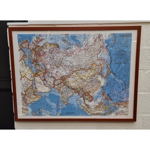 1245 - A large reproduction map of Asia, 89 x 120.5cm. 