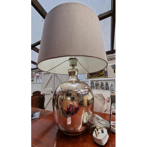 1264 - A pair of contemporary chrome table lamps, total height 51cm; together with another. (3)... 