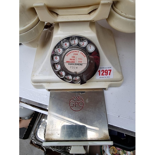 1297 - A vintage ivory Bakelite GPO telephone.  