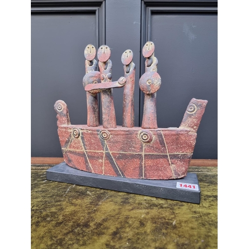 1441 - Studio Pottery: John Maltby, 'Family and Boat', signed titled and dated 2014, ceramic, 25 x 28cm.... 