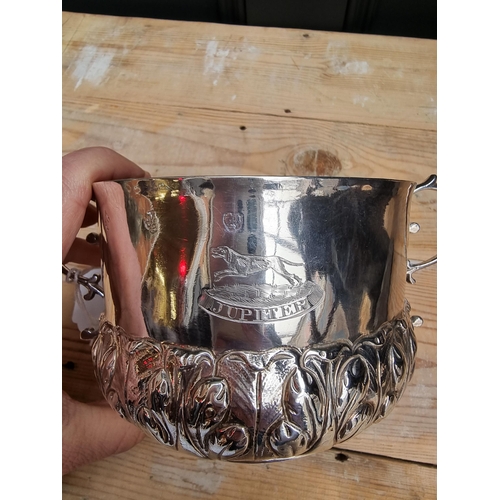 341 - A provincial Charles II silver porringer, maker's mark unidentified, York 1672, with later engraved ... 