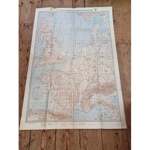 1669 - A German Third Reich Luftwaffe map, 107 x 75cm; together with related ephemera. ... 