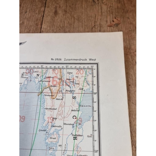 1669 - A German Third Reich Luftwaffe map, 107 x 75cm; together with related ephemera. ... 