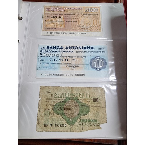 821 - Banknotes: four albums of World banknotes; to include: Europe; Asia; and North and South American ex... 