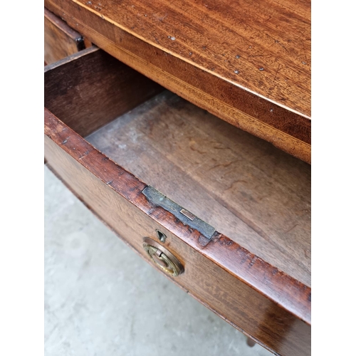 1043 - A George III mahogany and line inlaid bowfront chest of drawers, 105cm wide. 