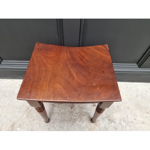 1046 - A George IV mahogany stool, with shaped top, 36.5cm wide. 