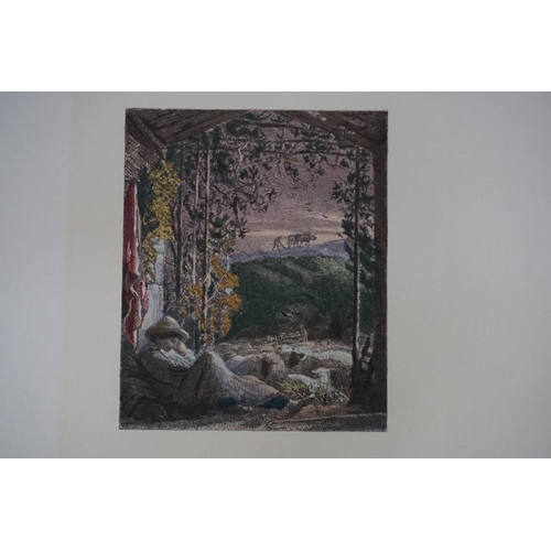 1191 - WITHDRAWN FROM SALE Samuel Palmer, 'The Sleeping Shepherd', colour print, pl.12 x 10.5cm; together w... 