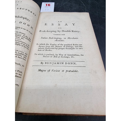 16 - DONN (Benjamin): 'The Accountant: containing essays on book-keeping by single and double entry.... 