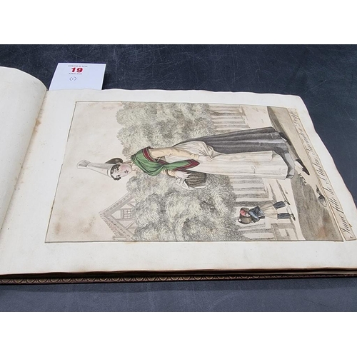 19 - GEORGIAN SCRAP ALBUM: early 19thc scrap album containing a broad range of pencil sketches, prin... 