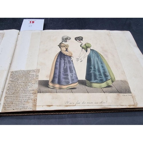 19 - GEORGIAN SCRAP ALBUM: early 19thc scrap album containing a broad range of pencil sketches, prin... 